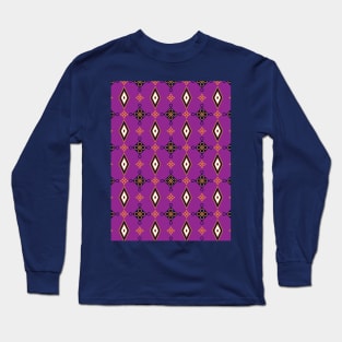 Repeat pattern on purple background Long Sleeve T-Shirt